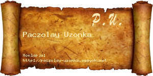 Paczolay Uzonka névjegykártya